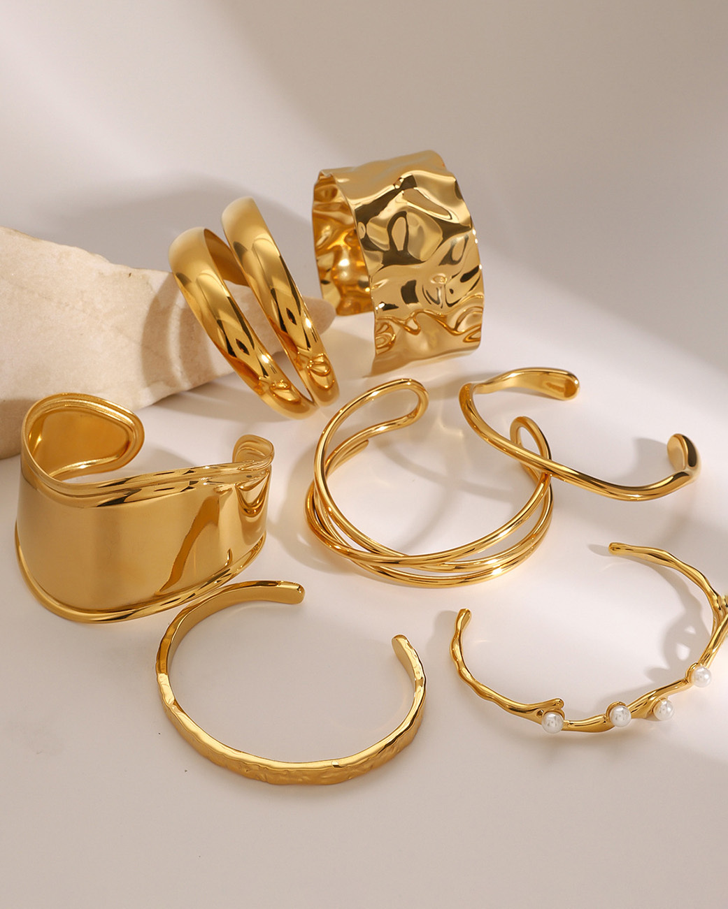 Open Bracelet Titanium Steel Jewelry-Curvy-Faja