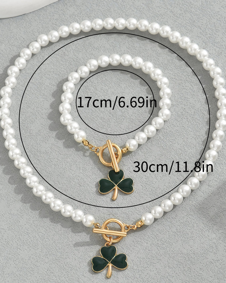 Heart Shaped Clover Jewelry Set-Curvy-Faja