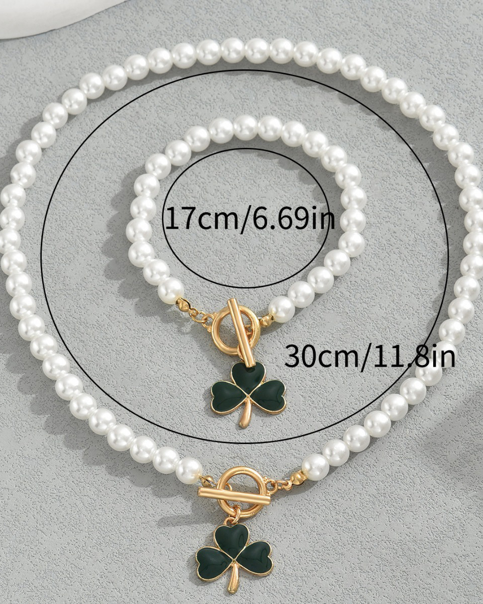 Heart Shaped Clover Jewelry Set-Curvy-Faja