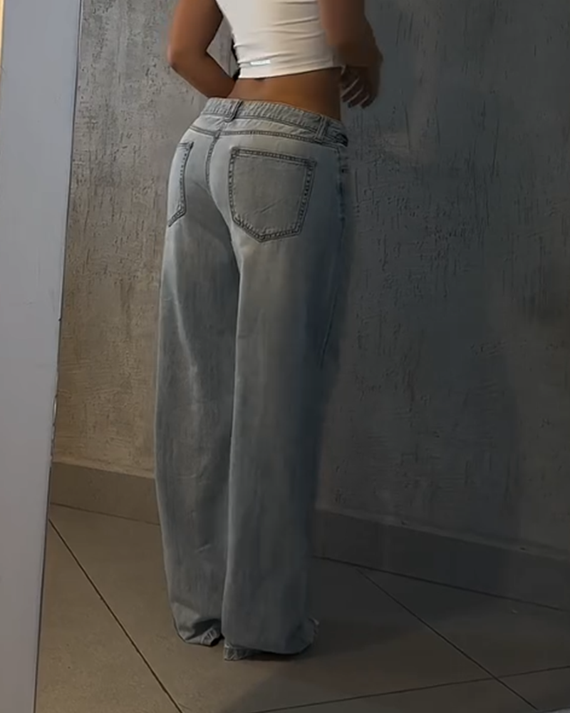 High-Waisted Straight-Leg Jeans (Pre-Sale)