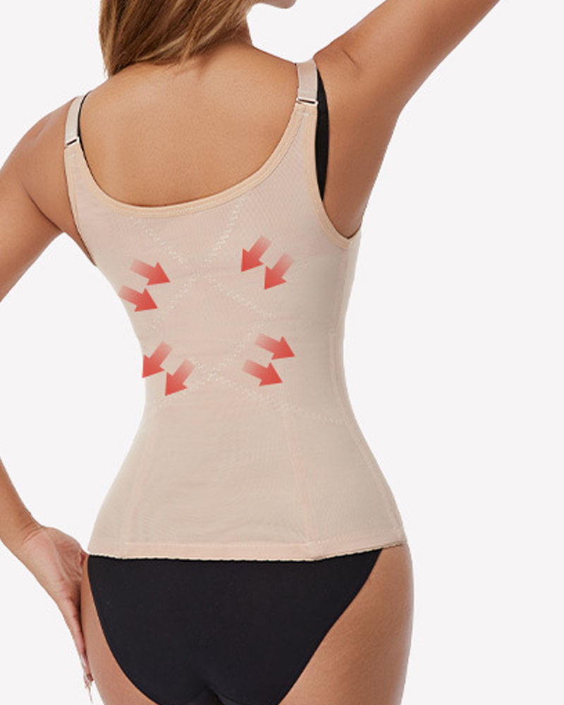 Dual Compression Zipper & Hook-And-Eye Shapewear