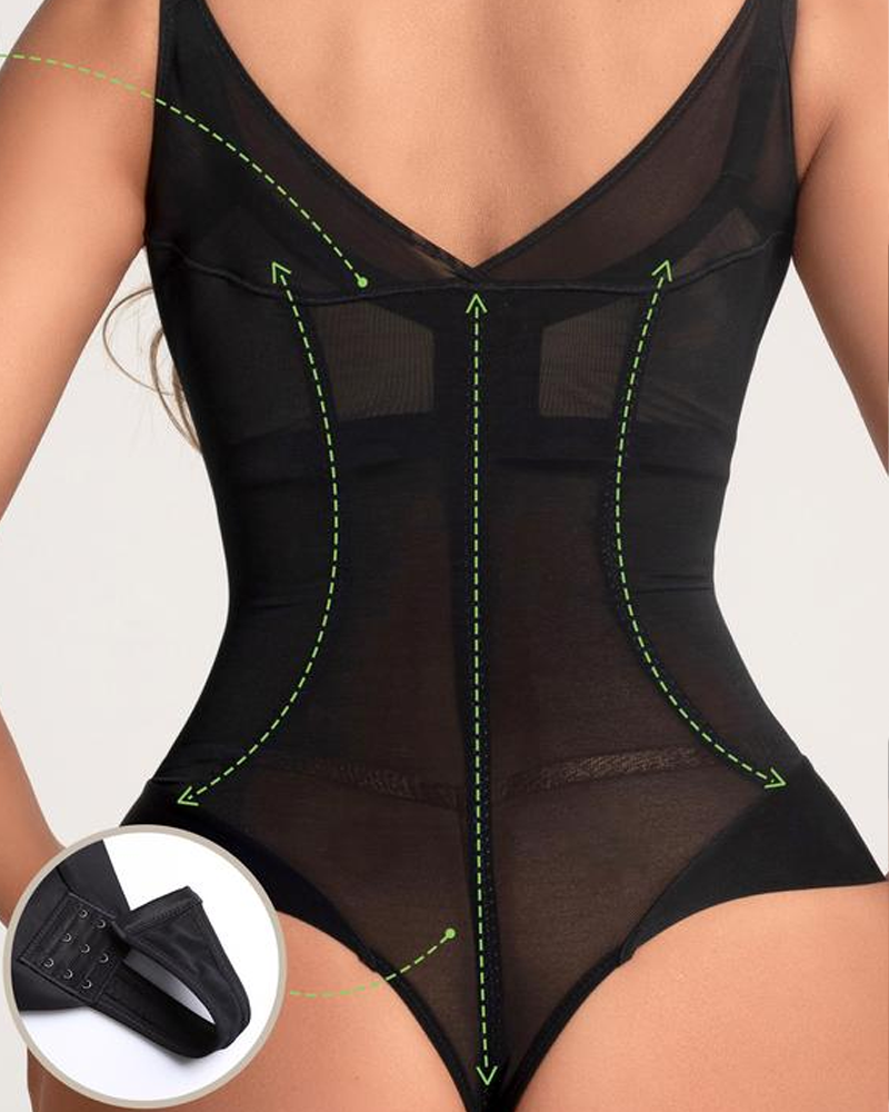 Sexy Mesh Patchwork Tummy Control Shapewear （Pre-Sale）