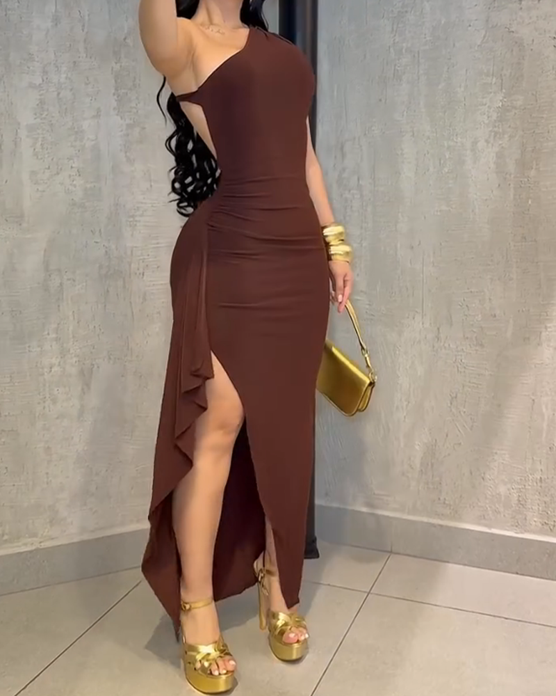 Backless Fitted Dress-Curvy-Faja