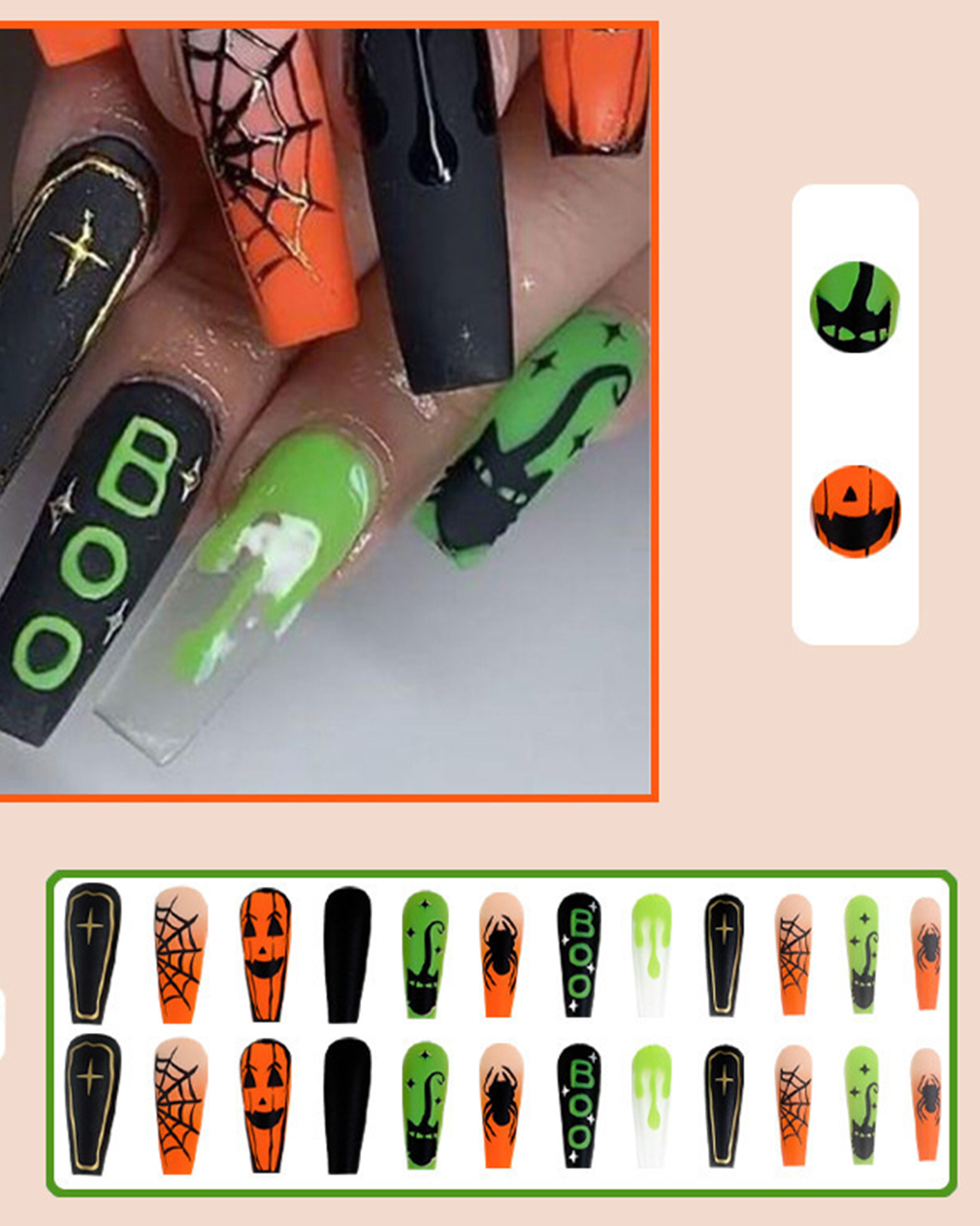 Halloween face nail sticker-Curvy-Faja