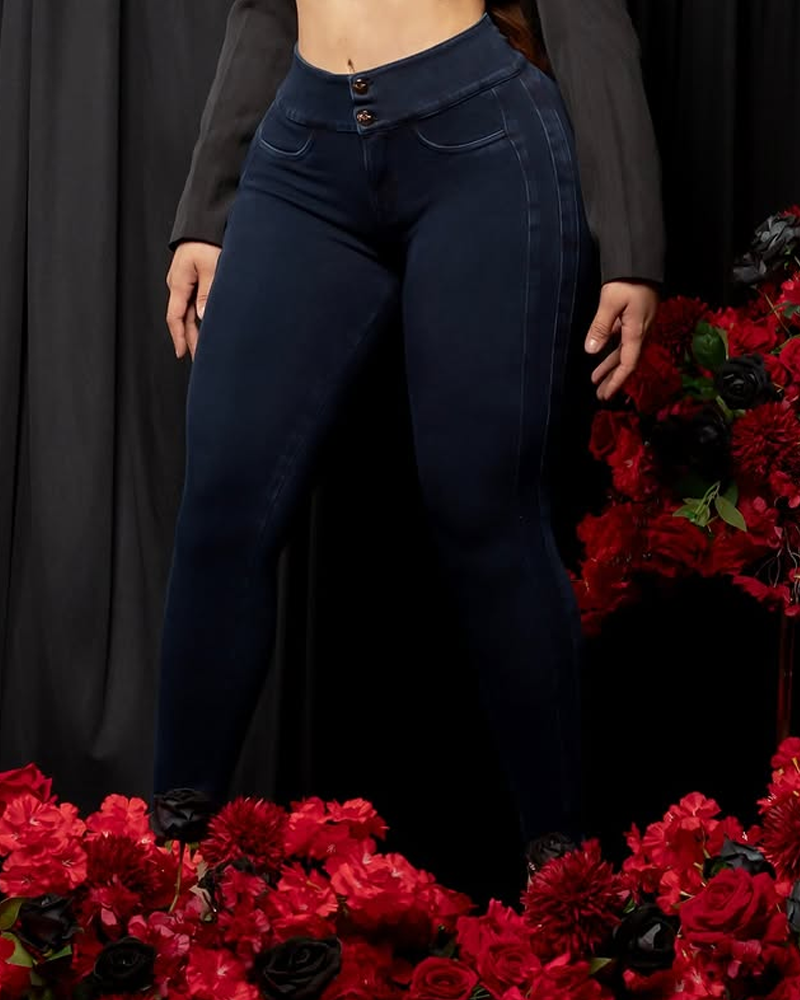 High-Waisted Slim-Fit Jeans (Pre-sale)