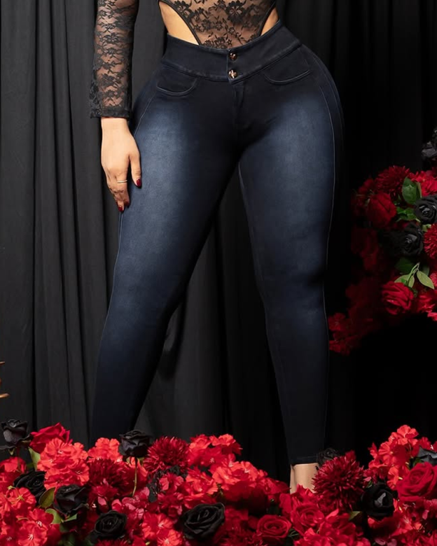 High-Waisted Slim-Fit Jeans