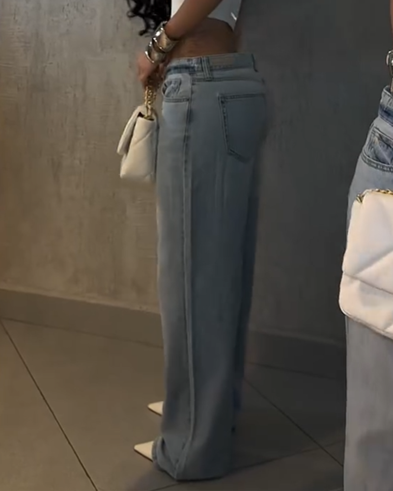 High-Waisted Straight-Leg Jeans (Pre-Sale)