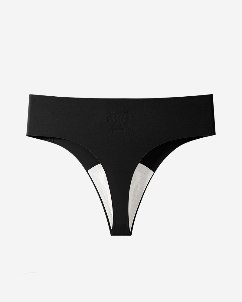 Ice Silk Seamless No Show Yoga Thong Underwear