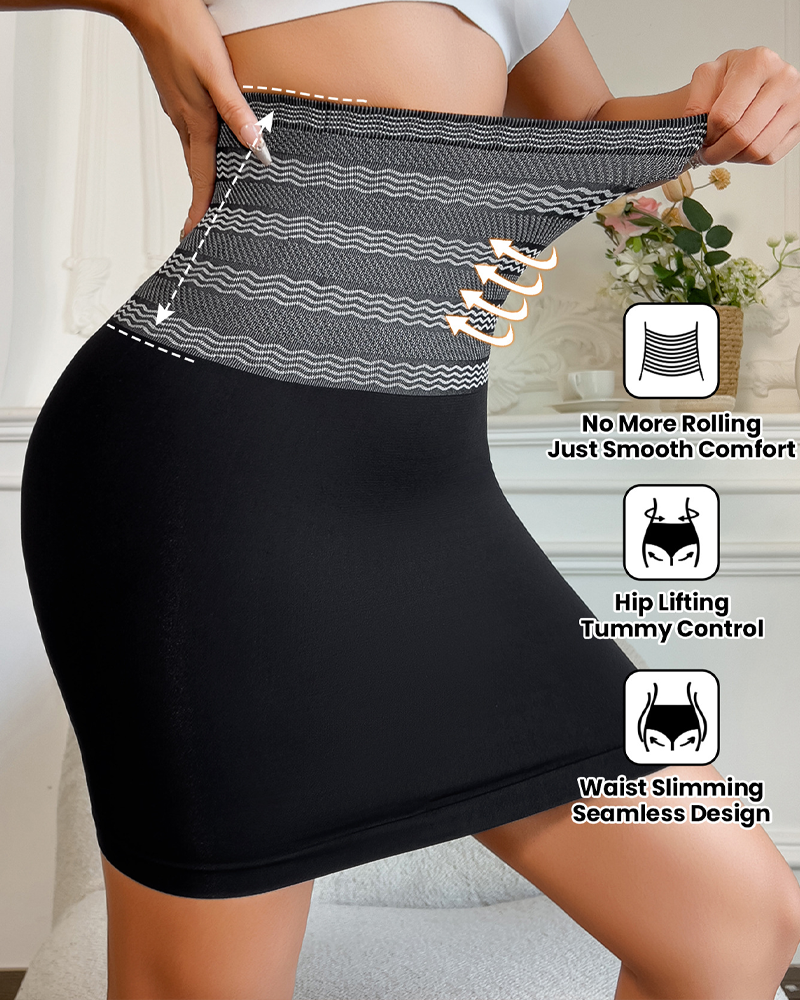 High-Elastic Bodycon Skirt With Hip Lift Tummy Control  Waist Shaping