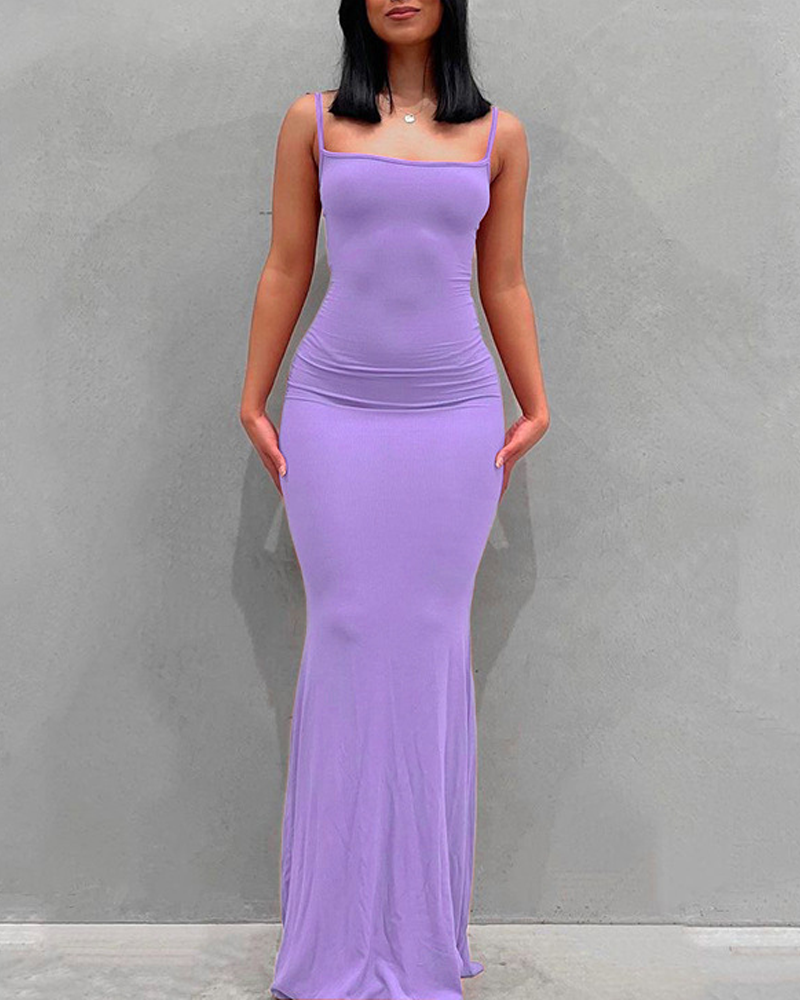 Mermaid Fitted Spaghetti Strap Dress