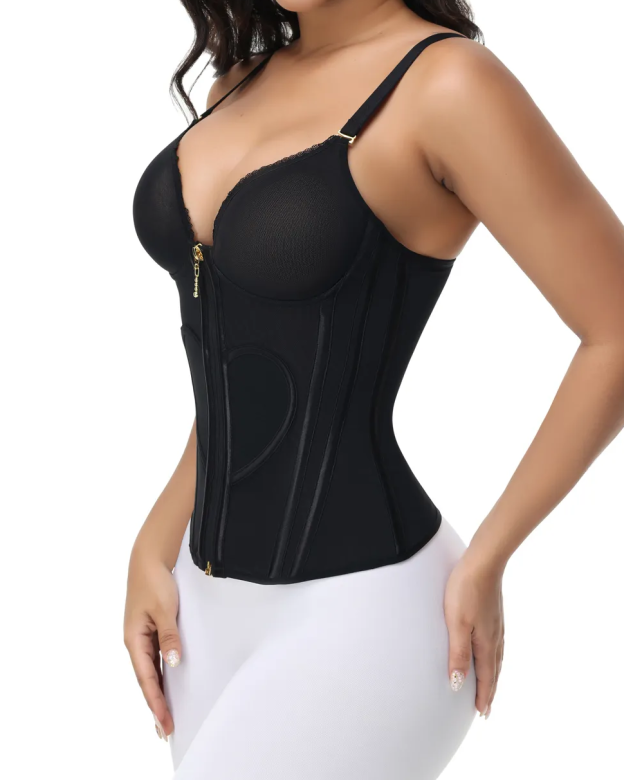 Women's Waist-cinching Black Tummy-control Bustier Tank Tops