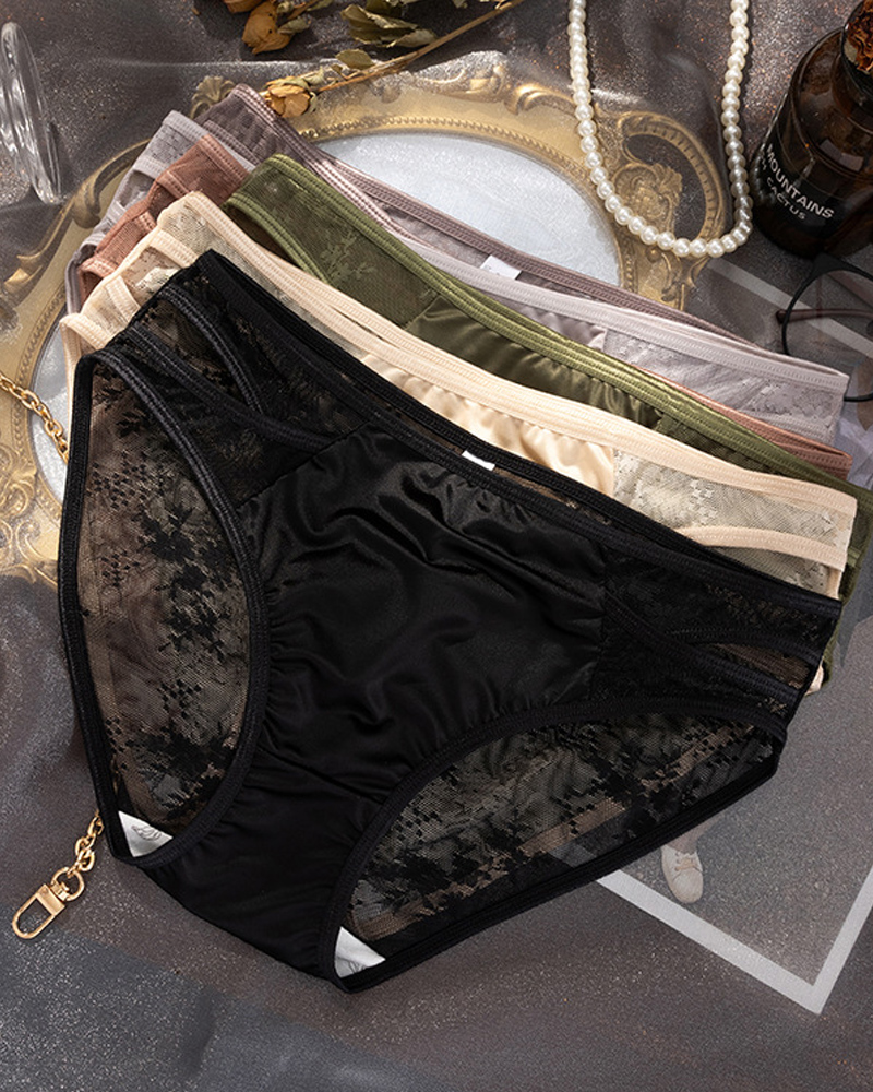 Translucent Lace Hollow Briefs