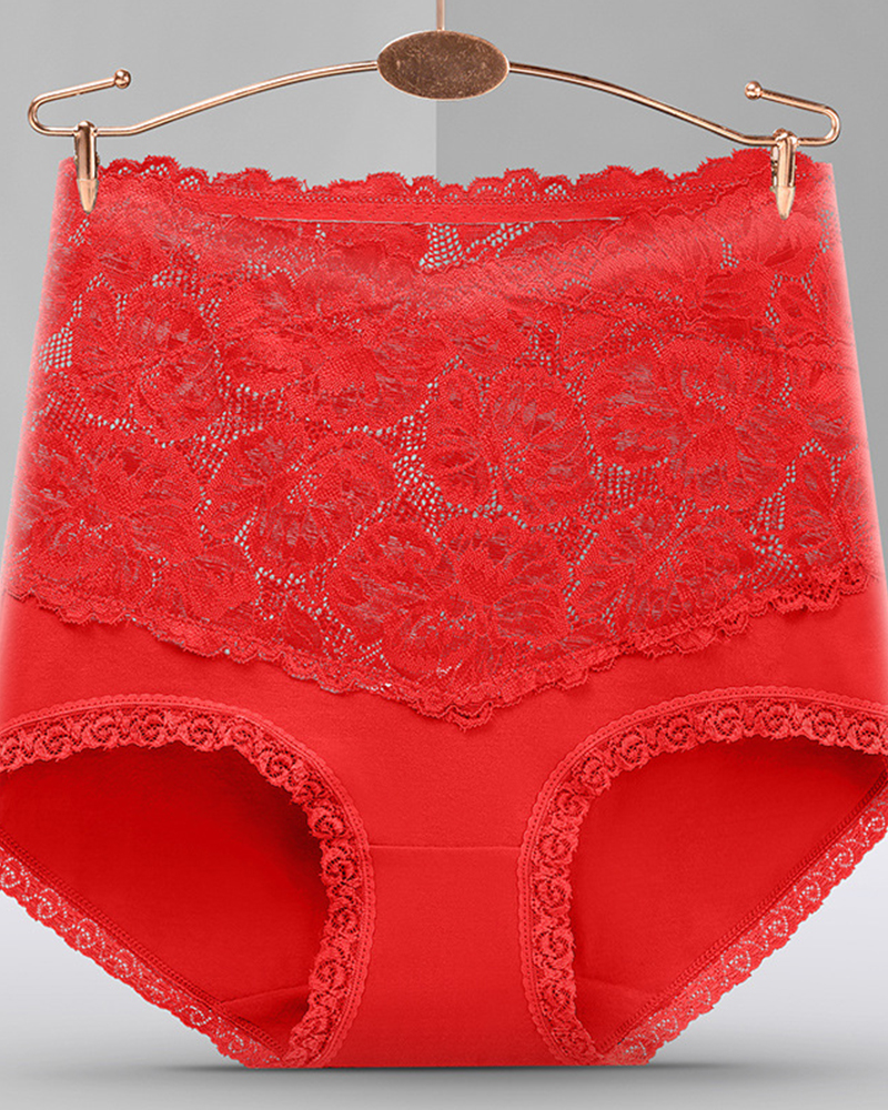 High Waist Tummy Control Sexy Lace Panties-Curvy-Faja