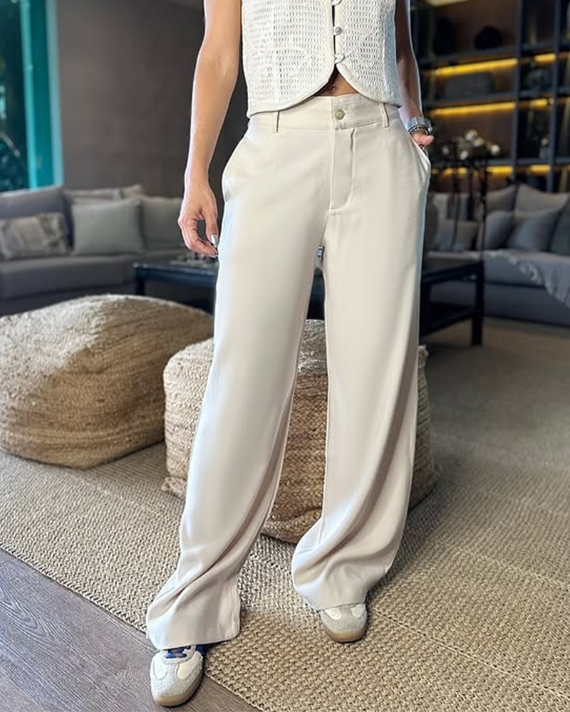 Drape Casual Suit Trousers-Curvy-Faja