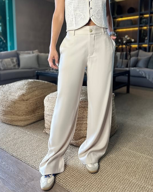 Drape Casual Suit Trousers-Curvy-Faja