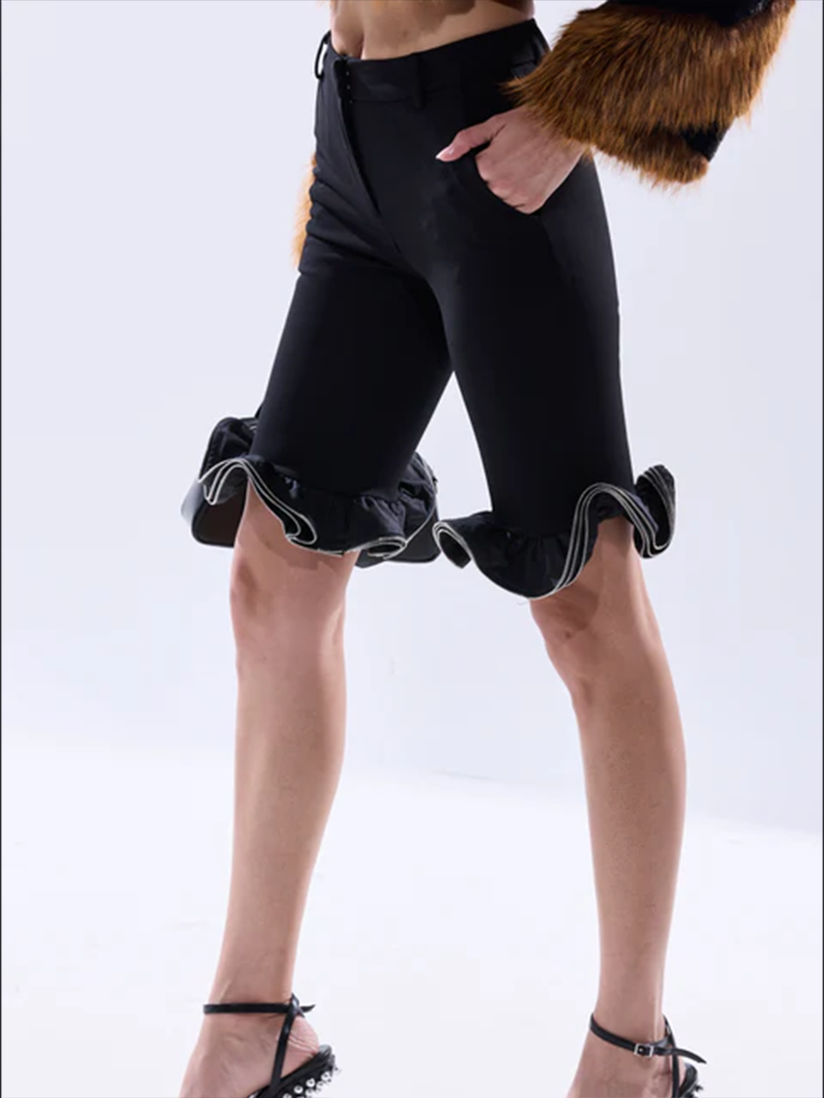 High Waisted Lace Denim Shorts（Pre-Sale）