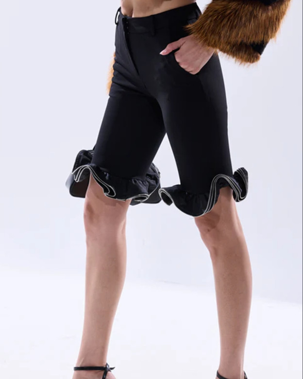 High Waisted Lace Denim Shorts（Pre-Sale）