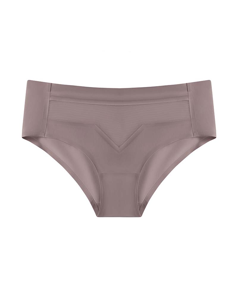 Mid-Waist Ice Silk Naked Invisible Underwear-Curvy-Faja