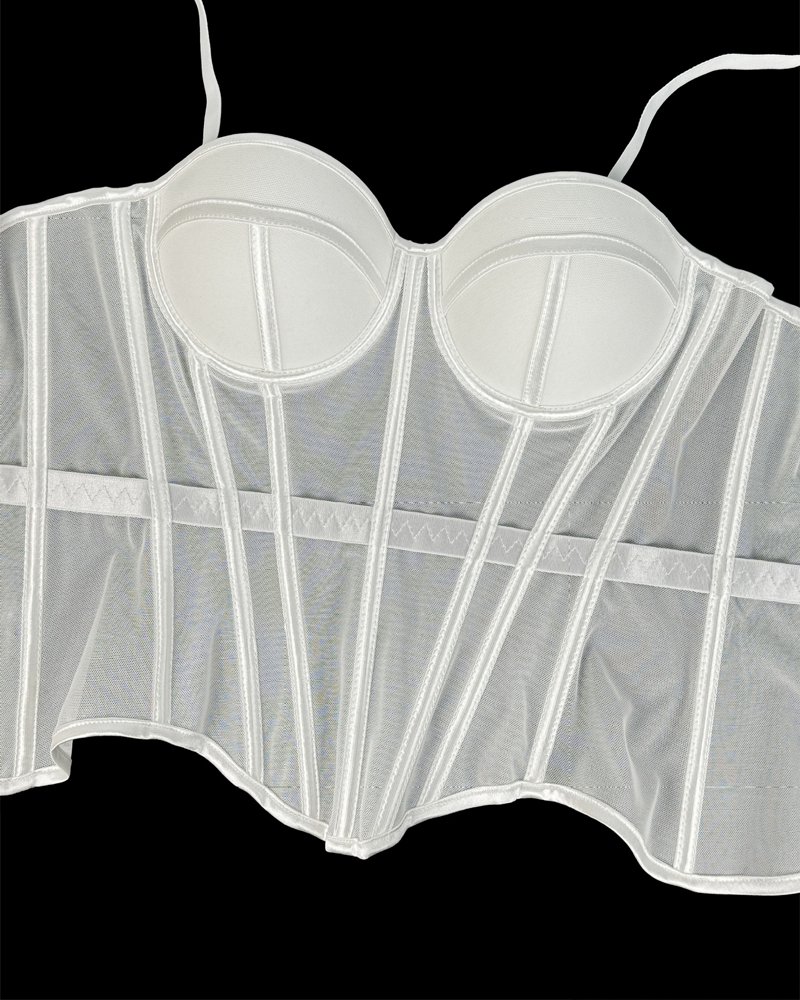Sexy Mesh Suspender Corset