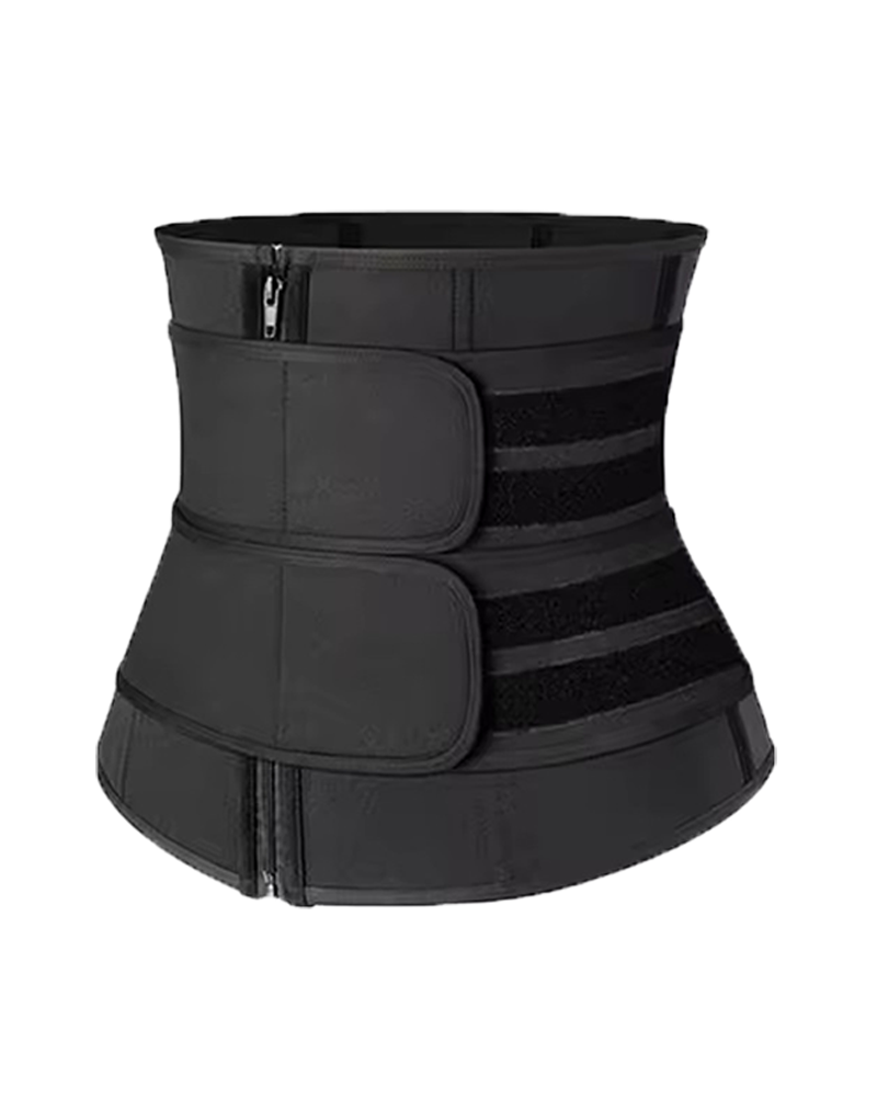 Body Shaping Double Belt Zipper Belly Control Belt-Curvy-Faja