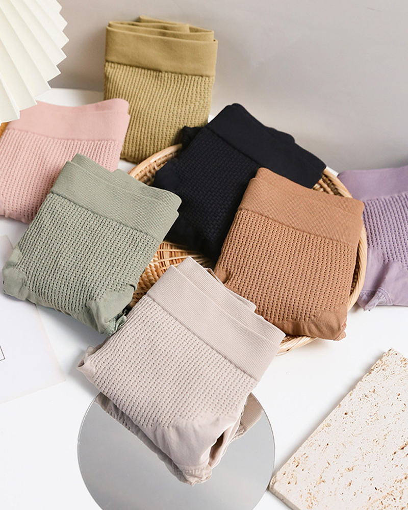 High-Waisted Lace Honeycomb Tummy-Control And Hip-Lifting Briefs-Curvy-Faja