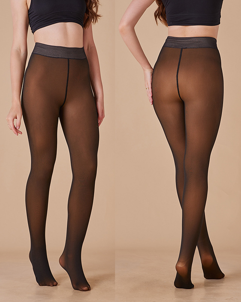 Crotch Fleece Leggings-Curvy-Faja