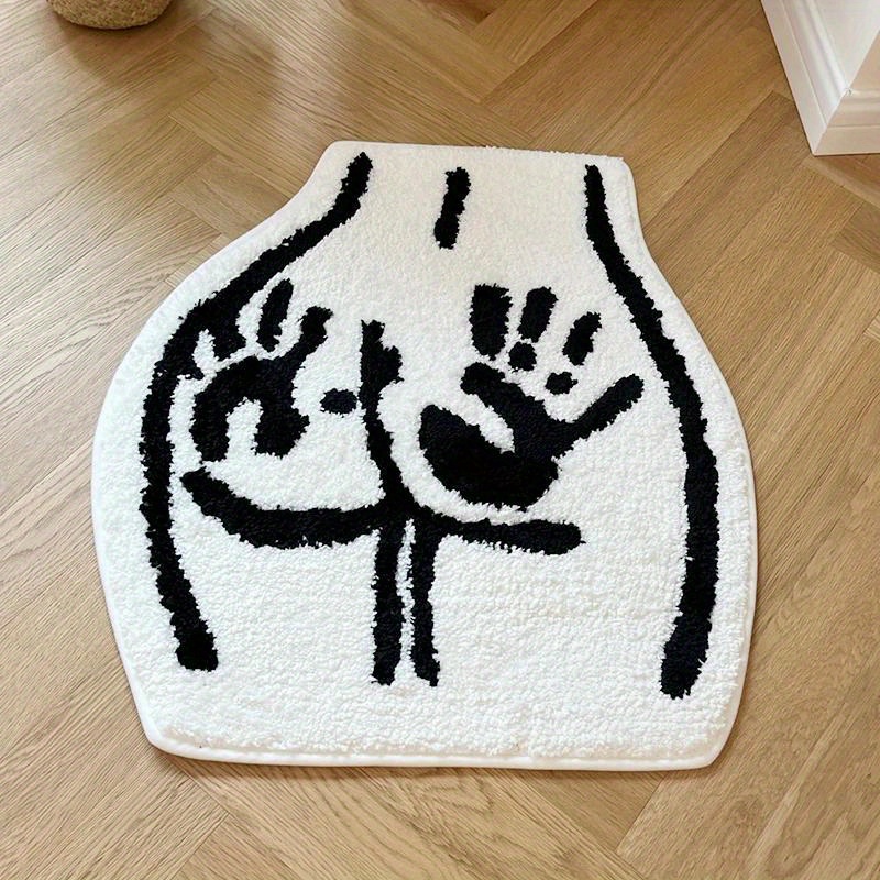 Handprint On The Butt Carpet, Tufted Creative Special-shaped Carpet, Non-slip, Soft And Comfortable, Suitable For Room Decor,