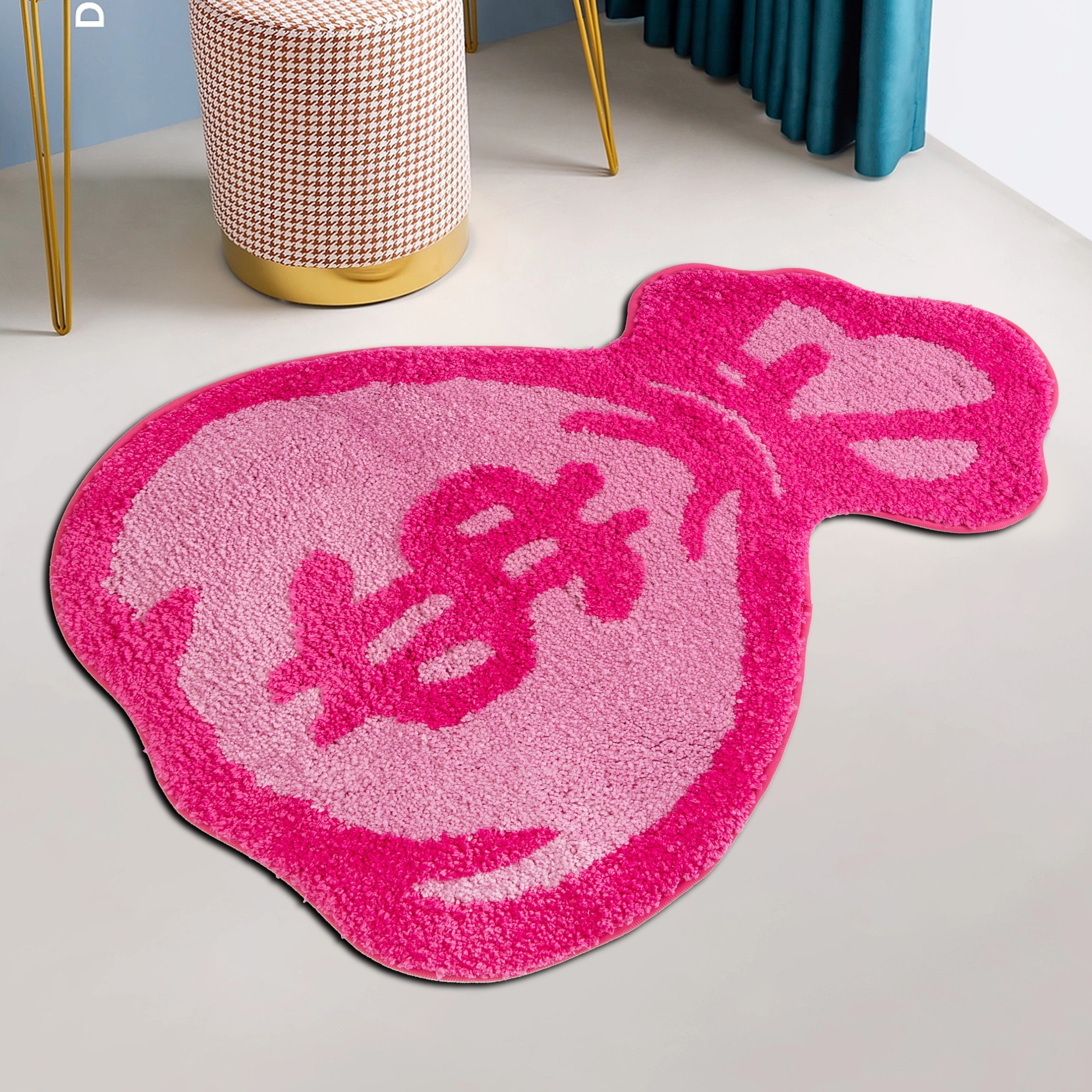 Creative Wallet Carpet, Soft Fluffy Tufted Velvet Cartoon Area Rugs, Anime Home Soft Fur Carpet Children Girls Bedroom Living Room Door Decoration Floor Mat