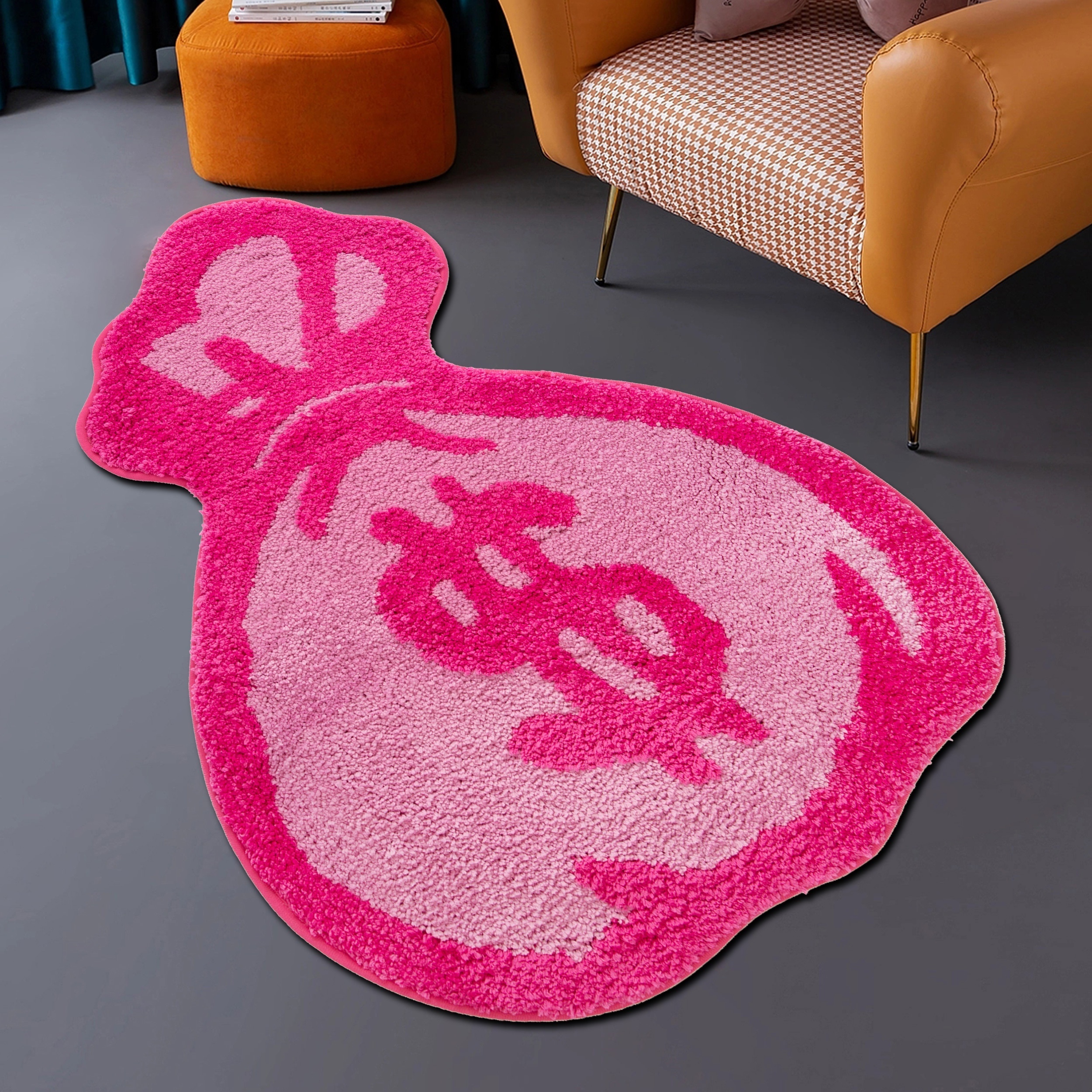 Creative Wallet Carpet, Soft Fluffy Tufted Velvet Cartoon Area Rugs, Anime Home Soft Fur Carpet Children Girls Bedroom Living Room Door Decoration Floor Mat