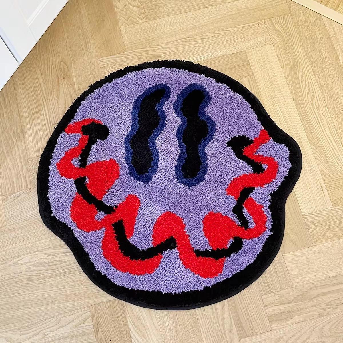 LAKEA Tufted Trippy Smiling Face Rug Handmade Carpet Custom Rug for Home Decoration or Gift 100% Tufted