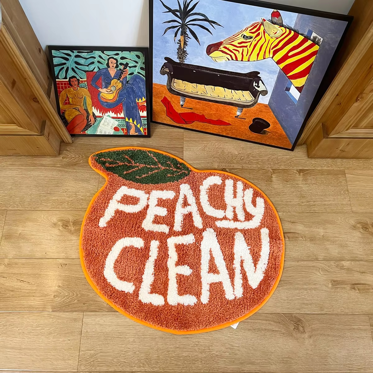 Peach Tufted Rug Tufting Soft Carpet Living Room Rug Bathroom Non-Slip Abosrbent Floor Mat Girls Bedroom Decor Rug Dropship