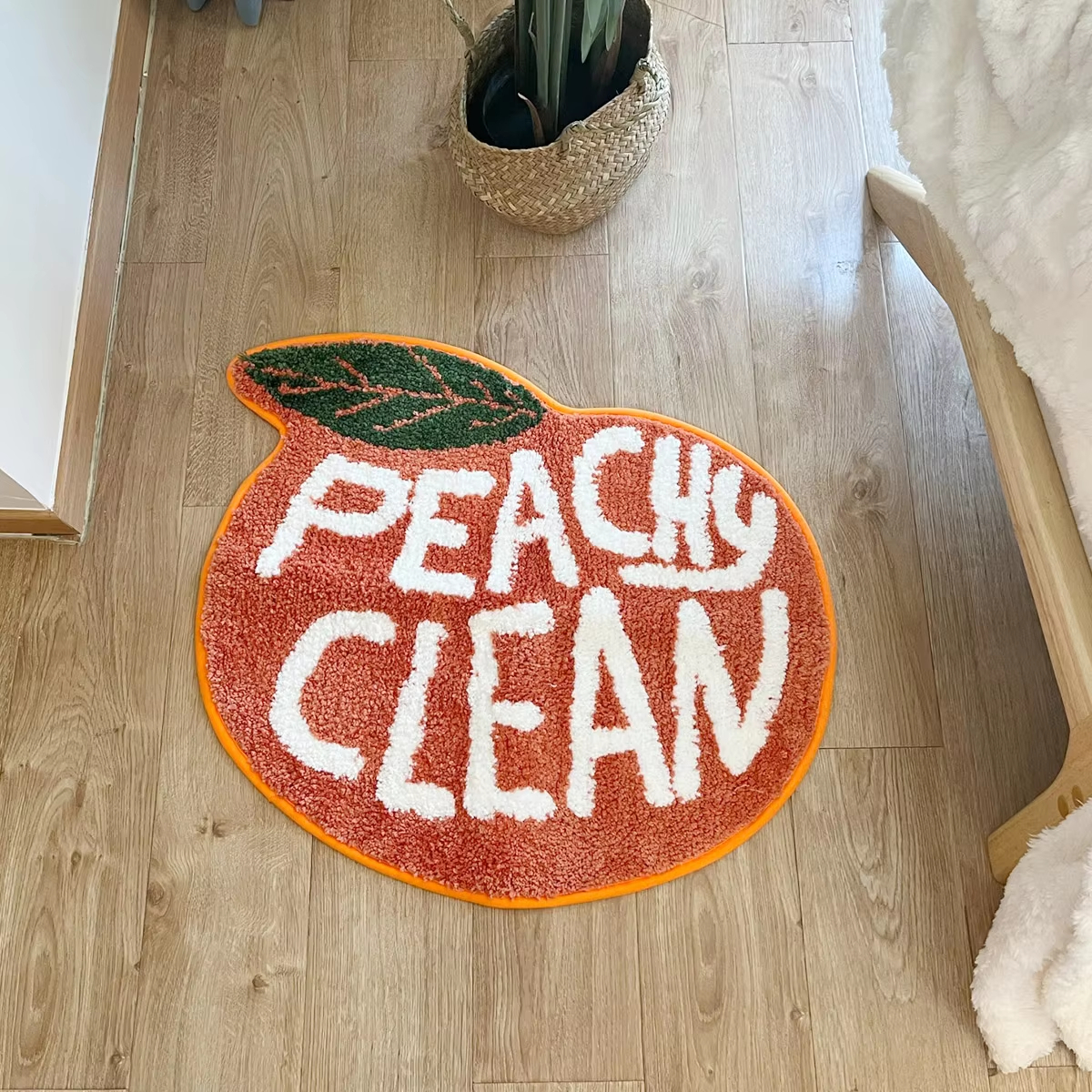Peach Tufted Rug Tufting Soft Carpet Living Room Rug Bathroom Non-Slip Abosrbent Floor Mat Girls Bedroom Decor Rug Dropship