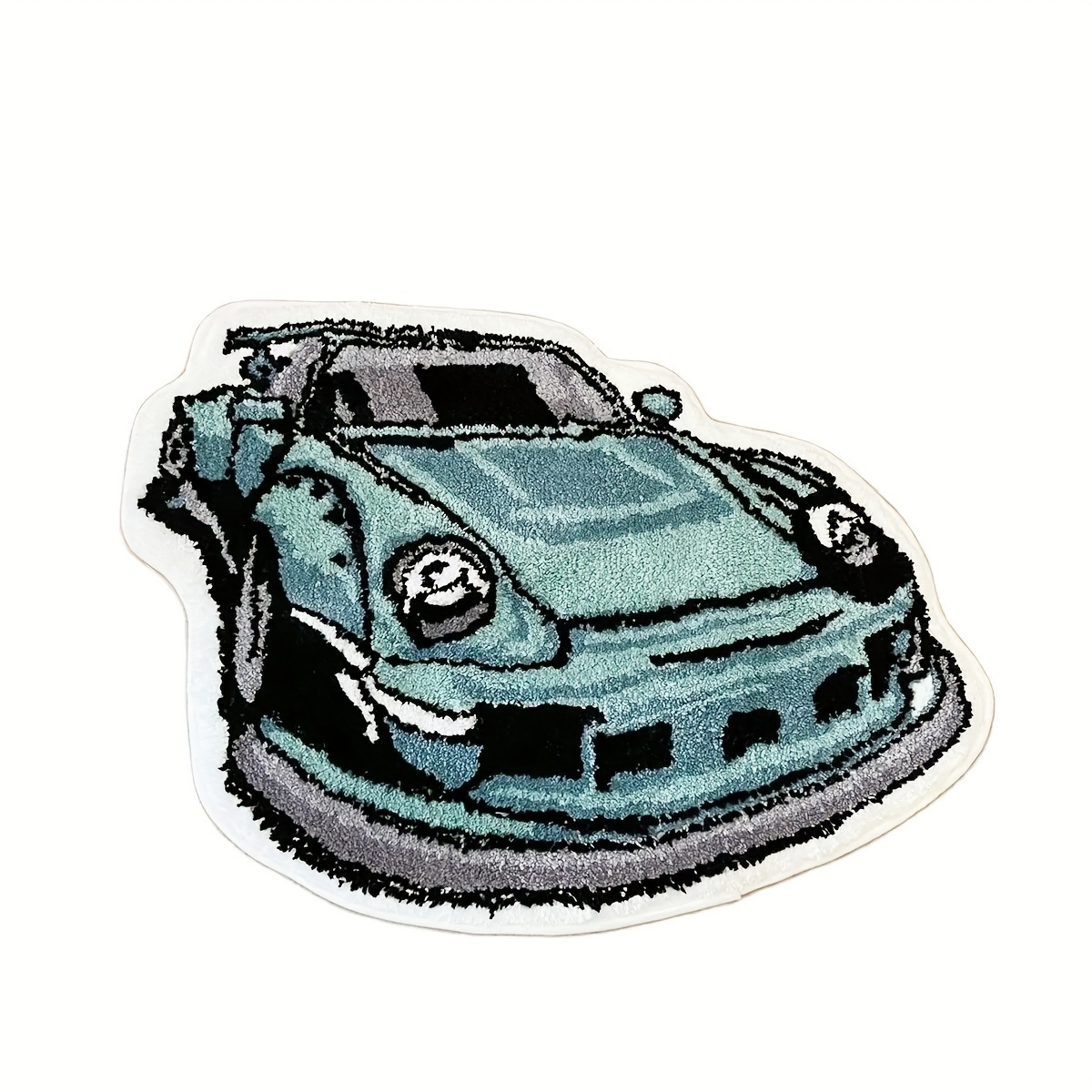 Machine Washable Polyester Car-Shaped Area Rug - Non-Slip Soft Accent Floor Mat for Living Room, Bedroom, Entryway