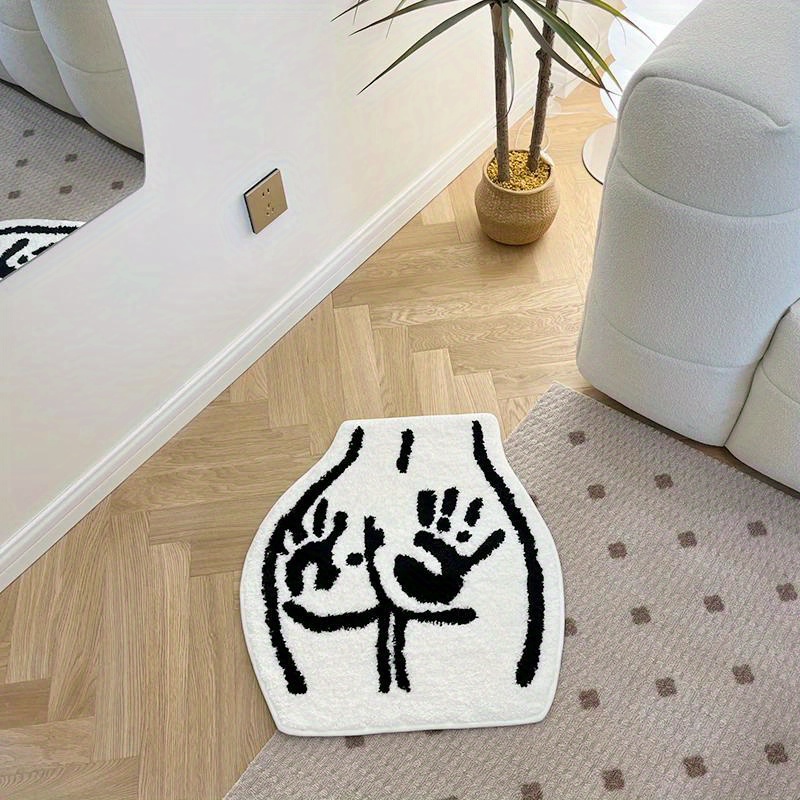 Handprint On The Butt Carpet, Tufted Creative Special-shaped Carpet, Non-slip, Soft And Comfortable, Suitable For Room Decor,