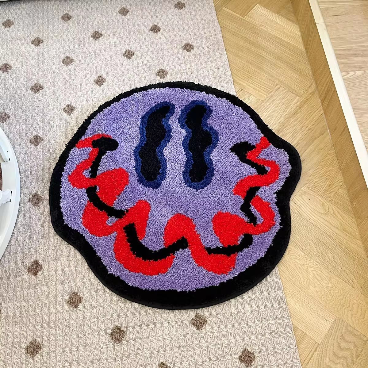 LAKEA Tufted Trippy Smiling Face Rug Handmade Carpet Custom Rug for Home Decoration or Gift 100% Tufted