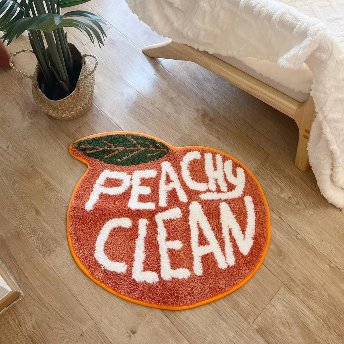 Peach Tufted Rug Tufting Soft Carpet Living Room Rug Bathroom Non-Slip Abosrbent Floor Mat Girls Bedroom Decor Rug Dropship