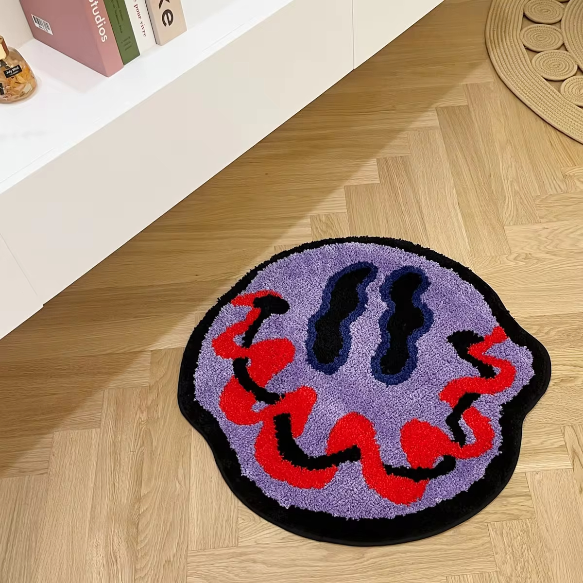 LAKEA Tufted Trippy Smiling Face Rug Handmade Carpet Custom Rug for Home Decoration or Gift 100% Tufted