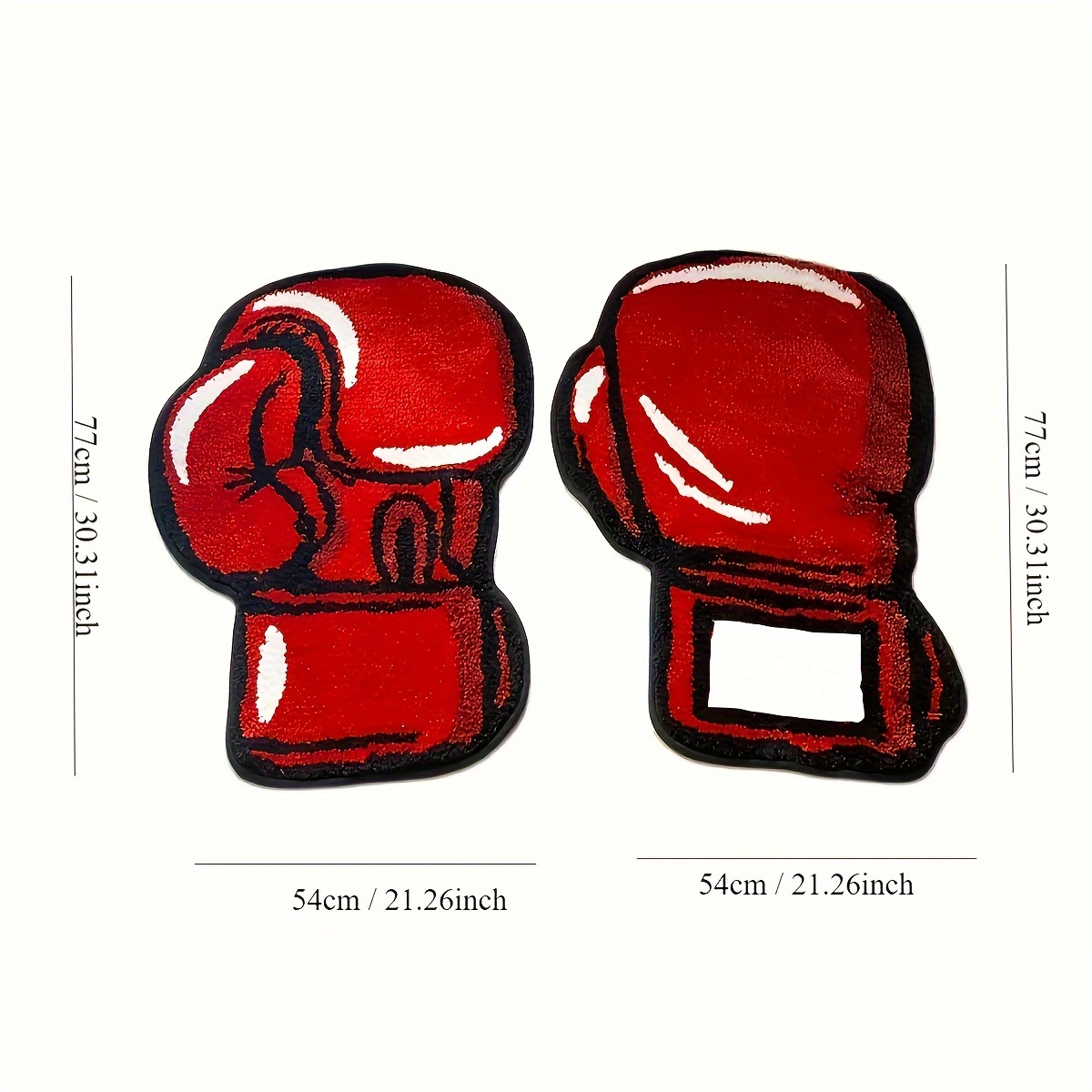 One Pair Of Boxing Gloves Tufted Rugs Gym Rug Indoor Home Decoration Gifts Accent Round Tufting Soft Rug Perfect Gift Room Decoration