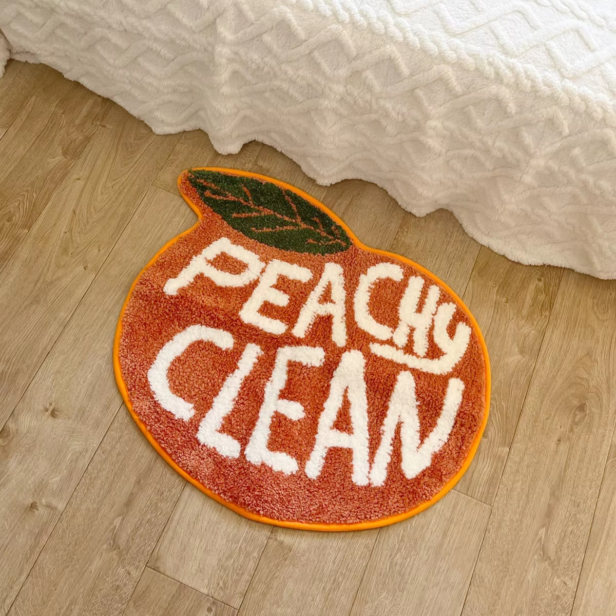 Peach Tufted Rug Tufting Soft Carpet Living Room Rug Bathroom Non-Slip Abosrbent Floor Mat Girls Bedroom Decor Rug Dropship