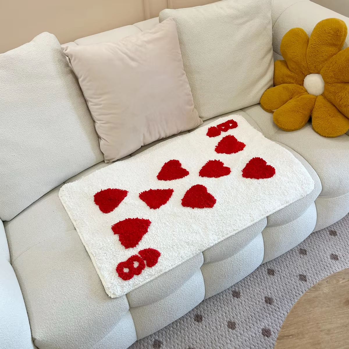 Poker Card Heart 8 Tufted Rug Funny No. Eight Rug Tapis Toilet Floor Door Pad Soft Anti Slip Dorm Home Decor Safety Tidy Pad