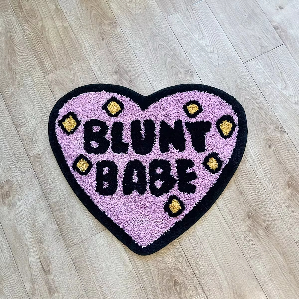 LAKEA Blunt Babe Tufting Rug 100% Handmade Pink Heart Shape Tufted Rug Bathmat Bedroom Carpet Cloakroom Mat Floor Pad Home Decor