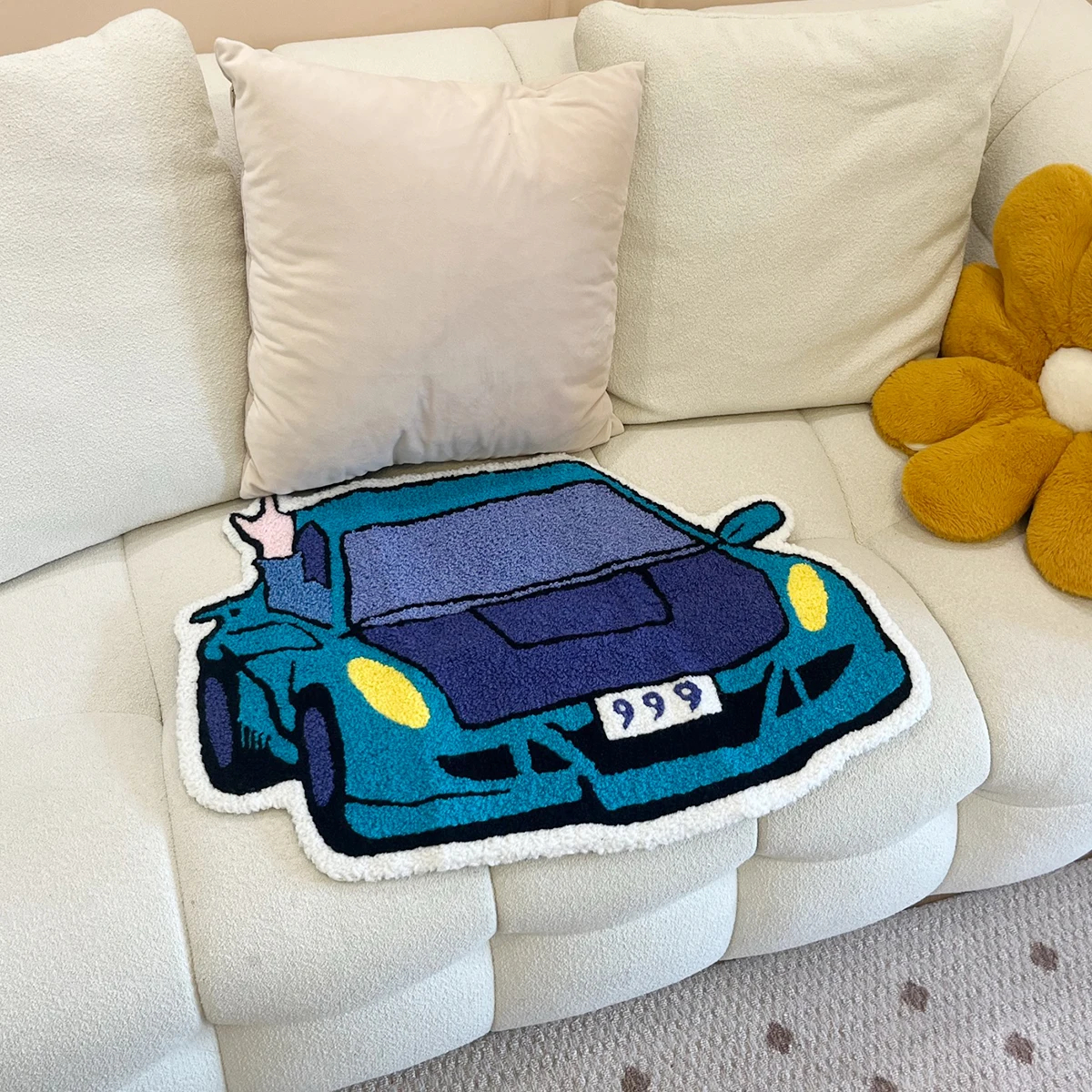 LAKEA Sports Racing Car Shape Rug Carpet Boy Living Room Bedroom Decor Carpet Embroidered Non-slip Floor Mat Doormat Home Decor