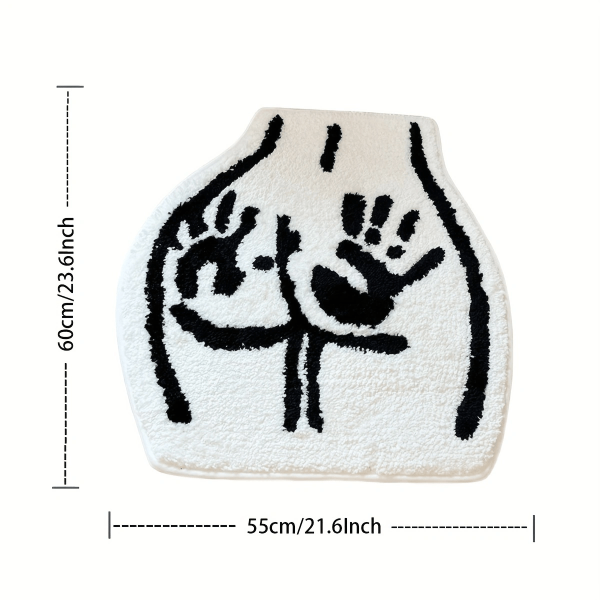 Handprint On The Butt Carpet, Tufted Creative Special-shaped Carpet, Non-slip, Soft And Comfortable, Suitable For Room Decor,