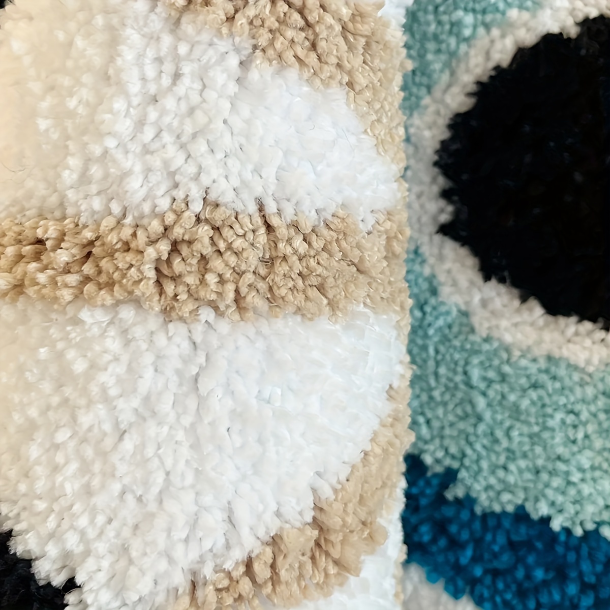 LAKEA White Evil Eye Rug Bath Mat Non-Slip Kitchen Mat Absorbent Tufted Kids Bathroom Washable Eye Shaped Shaggy Floor Carpet for Pets