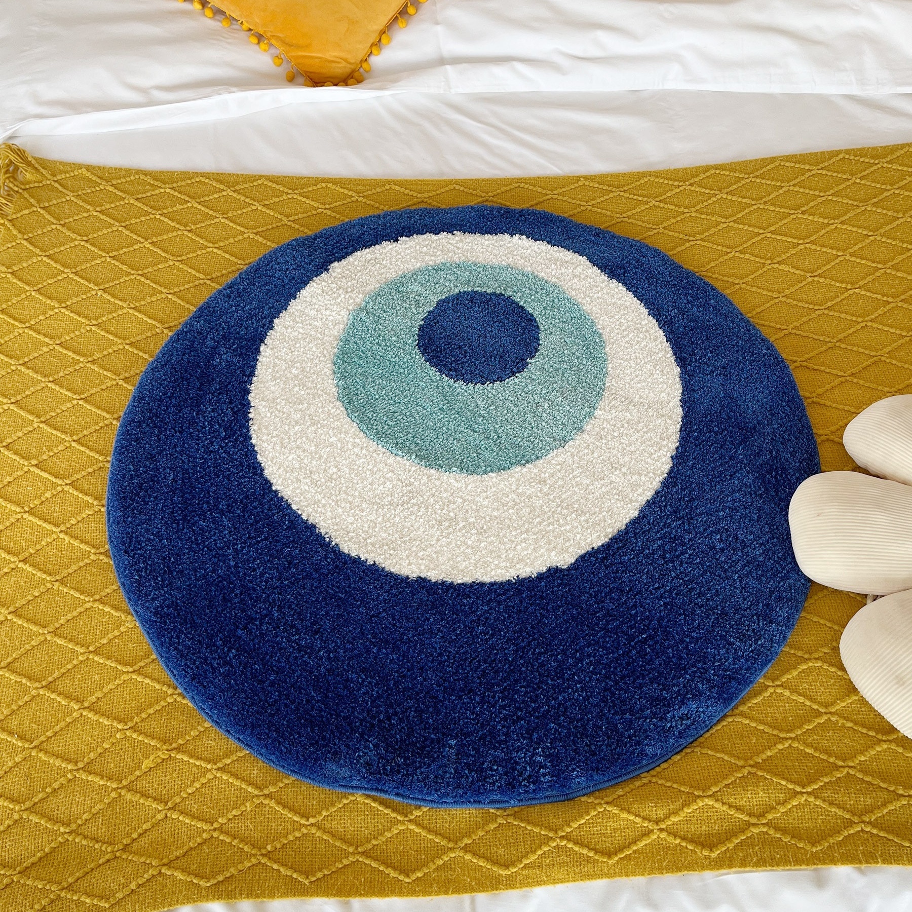 LAKEA Fluffy Evil Eye Circle Rug Carpet Plush Comfortable Handmade Bedroom Ultra Soft and Fluffy High Quality for Halloween