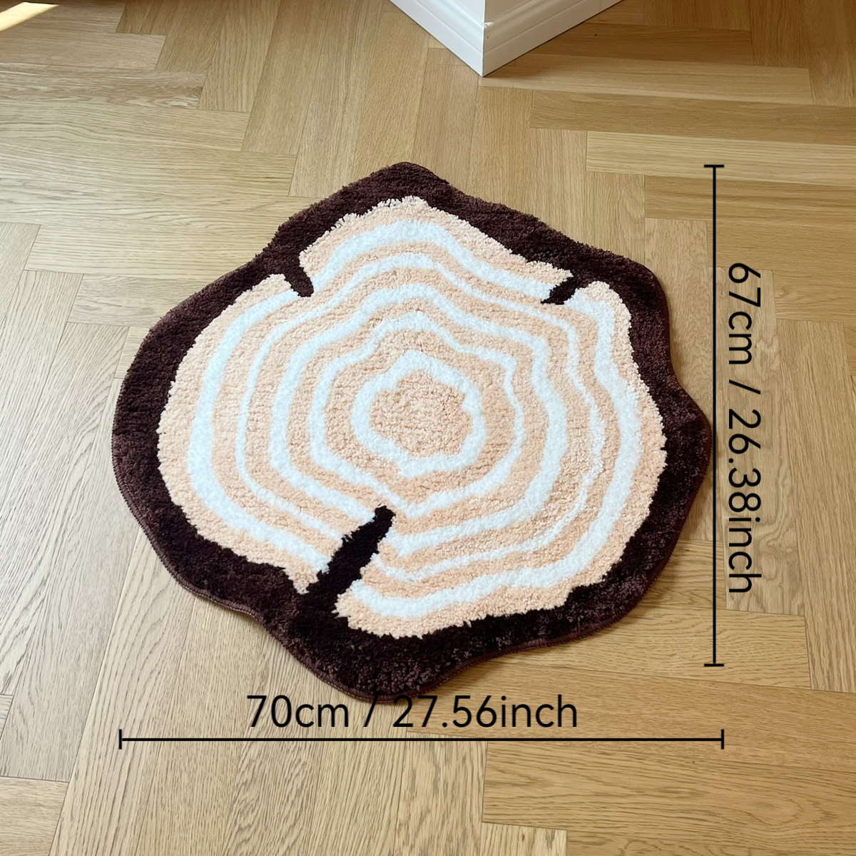 Tree Stump Annual Ring Shape Tufted Rug Bedroom Rug Irregular Cartoon Kid Room Playmat Carpet Bathroom Foot Pad Bath Mat Doormat