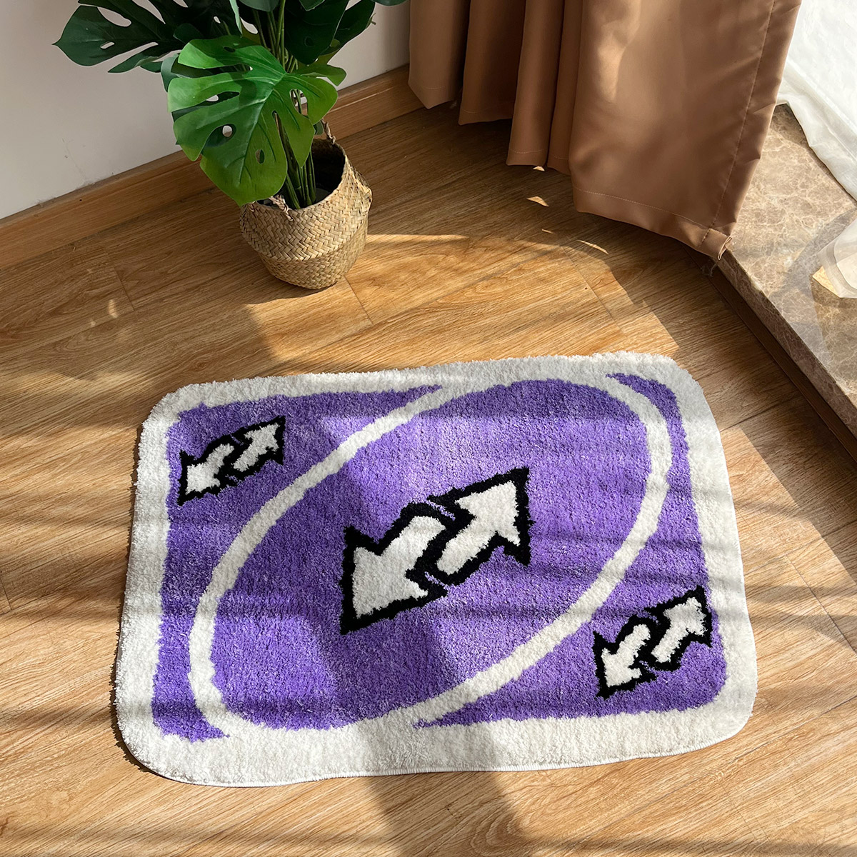 LAKEA Purple Reverse Card Rug for Girls Rooms Purple Handmade Tufted Rug for Birthday Gift Fluffy Tufted Rug Soft Rectangle Mat