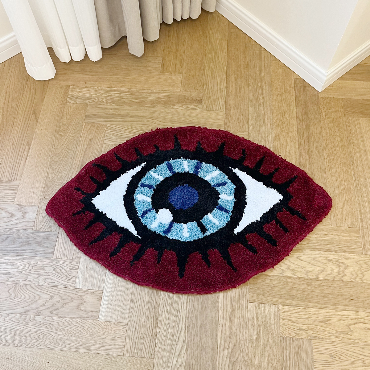 Red Eye Tufted Rug Special Style Carpet Cute Design Non-Slip Bedside Area Rug Floor Mat Room Fun Rugs Aesthetic Home Soft Tufted