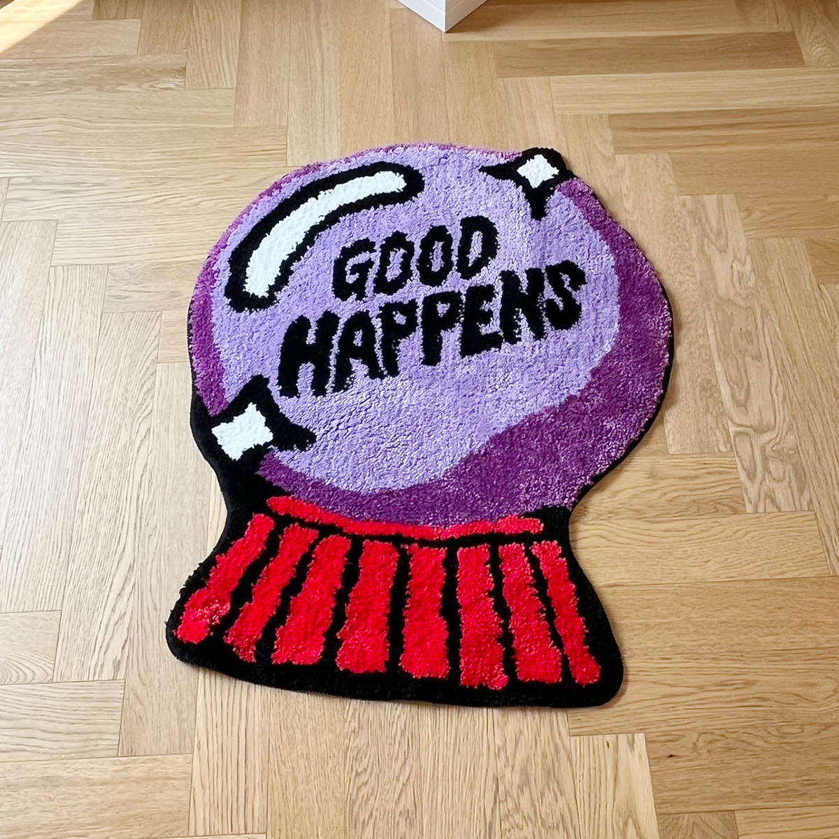 Purple Crystal Ball Tufting Rug Bedroom Mat Soft Bathroom Foot Pad Living Area Carpet Anti-slip Hallway Rug Aesthetic Home Room