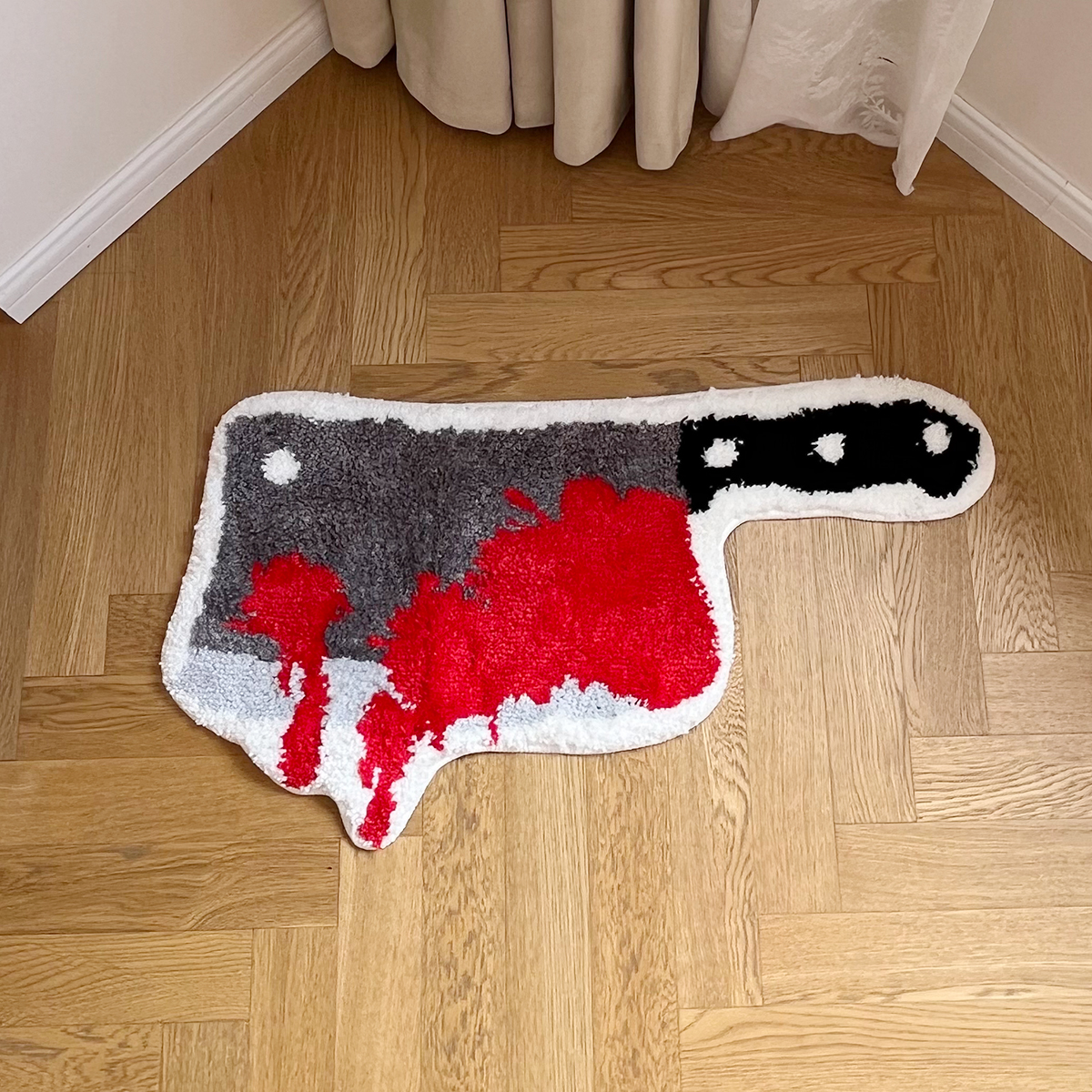 Tufting Rug Blood Knive Bathroom Mat Soft Halloween Bedside Rug Living Room Carpet Bedroom Floor Pad Aesthetic Home Decor